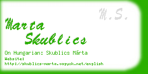 marta skublics business card